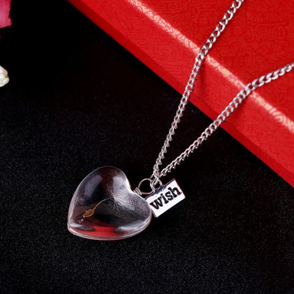 Glass Heart Wish Necklace - Picture 2 of 4